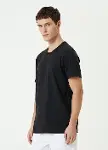 Unisex Basic Bisiklet Yaka Regular T-Shirt - Siyah-3