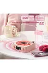 Waves Nostalji Plak Görünümlü Bluetooth Hoparlör 3D Ses Dalgası Retro Müzik Plak pembe-4