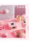 Waves Nostalji Plak Görünümlü Bluetooth Hoparlör 3D Ses Dalgası Retro Müzik Plak pembe-5