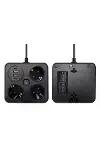 Akım Korumalı Anahtarlı Priz - 3X Priz - 2X Usb - 2X Type-C - 2 mt Kablo Hızlı Şarj Özellikli Siyah-1