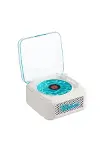 Nostalji Mini Plak Görünümlü Radyolu Bluetooth Hoparlör 3D Ses Dalgası Retro Müzik Plak Beyaz-1
