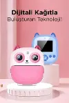 Dijital Video Fotoğraf App Destekli Çocuk Kamerası Termal Resim Kağıt Baskılı Yazıcı Pembe-5