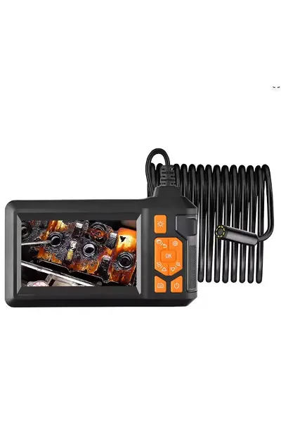 Ekranlı Üç kameralı Çantalı 10 Metre Sert Kablo Yılan Endoskop Kamera Sd Kart Girişli 8 mm 4.3 ınc