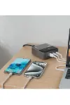 65W Masaüstü 4 Portlu Hızlı Şarj Cihazı İstasyonu 2xUSB-A, 2xTYPE-C Giriş,1,5 mt. Kablo-4