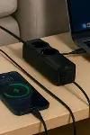 67W Hızlı Şarjlı Akıllı Çoklu Priz – 2000W Güç, 2 USB-C + 2 USB-A Çıkışlı, Telefon &amp; Laptop Uyumlu-4