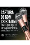 Profesyonel Çiftli Kablosuz Mikrofon Seti Karaoke Şarj Edilebilir 50 Metre Mesafe Rose-2