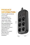 Termal Akım Korumalı 6’lü Priz 4x USB 2x Type-C Çıkışlı Grup Priz Çoğaltıcı (3500W) Siyah-5