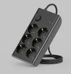 Akım Korumalı 6’Lı Priz 2xUSB 2xType-C Çıkış Yüksek Gerilim Koruma Çoklu Priz Çoğaltıcı-2
