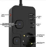 Akım Korumalı 4’lü Priz 2xUSB 2xType-C Çıkış Yüksek Gerilim Koruma Priz Çoğaltıcı-4