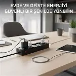 Akım Korumalı 4’lü Priz 2xUSB 2xType-C Çıkış Yüksek Gerilim Koruma Priz Çoğaltıcı-1
