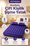 Vothoon Çift Kişilik Şişme Yatak Dahili Pompalı 203x152x22 cm 2 Yastıklı-2