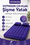 Vothoon Çift Kişilik Şişme Yatak Dahili Pompalı 203x152x22 cm 2 Yastıklı-1