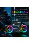Y13 Motor Kask Kulaklık RGB Modlu Radyolu Motosiklet Kulaklık 5.3 Bluetooth Intercom-4