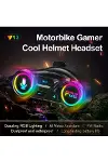 Y13 Motor Kask Kulaklık RGB Modlu Radyolu Motosiklet Kulaklık 5.3 Bluetooth Intercom-5