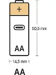 Type-C Şarjlı 2800MWH 1.5V Şarj Edilebilir 2’li AA5 Kalem Pil - Lityum Iyon Batarya-3