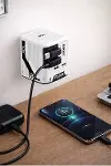 GaN+ PD 40W Hızlı Şarj Adaptörü Çoklu Çıkış USB-C Lightning Kablolu Hızlı Şarj Cihazı Ev Ofis Uyumlu siyah-3