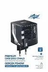 GaN+ PD 40W Hızlı Şarj Adaptörü Çoklu Çıkış USB-C Lightning Kablolu Hızlı Şarj Cihazı Ev Ofis Uyumlu siyah-1