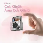 2K Mini Dijital Retro Video Kamera Flaşlı Dijital Vlog Mini Fotoğraf Makinesi Türkçe Menü Pembe-5