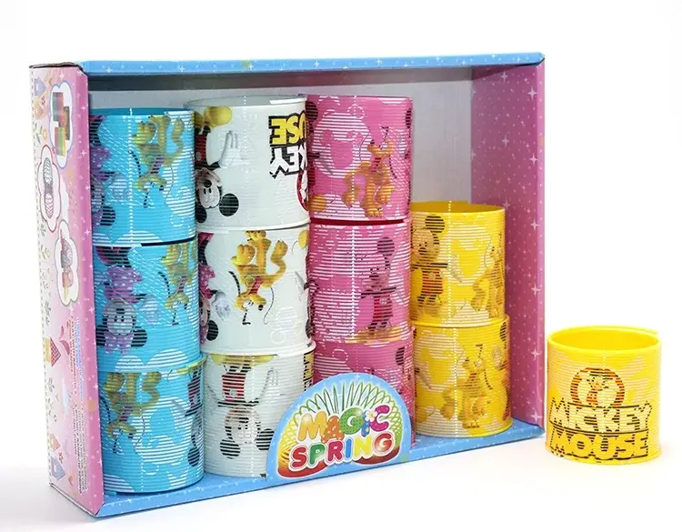 Mickey Mouse Ve Minnie Baskılı Magic Spring Stres Yayı - Standlı Karışık Renk 12'Li Seti Alk3985
