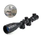 4-12x40 Aoeg Tüfek Dürbünü Mil Dot Kırmızı - Yeşil Lens Koruyucu-3