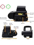 Nikula 558-G43 XPS2 Hedef İşaretleyici Red Dot - Holografik Nişangâh, 5x Büyütmeli Set-Siyah-2