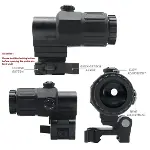 Nikula Magnifier 5x Yakınlaştırmalı Dürbün - 22mm Ray Uyumlu, Katlanır Yaylı Ayaklı-3