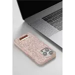 Onegif  İphone 15 Pro Bright Simli Kapak - Pembe-3