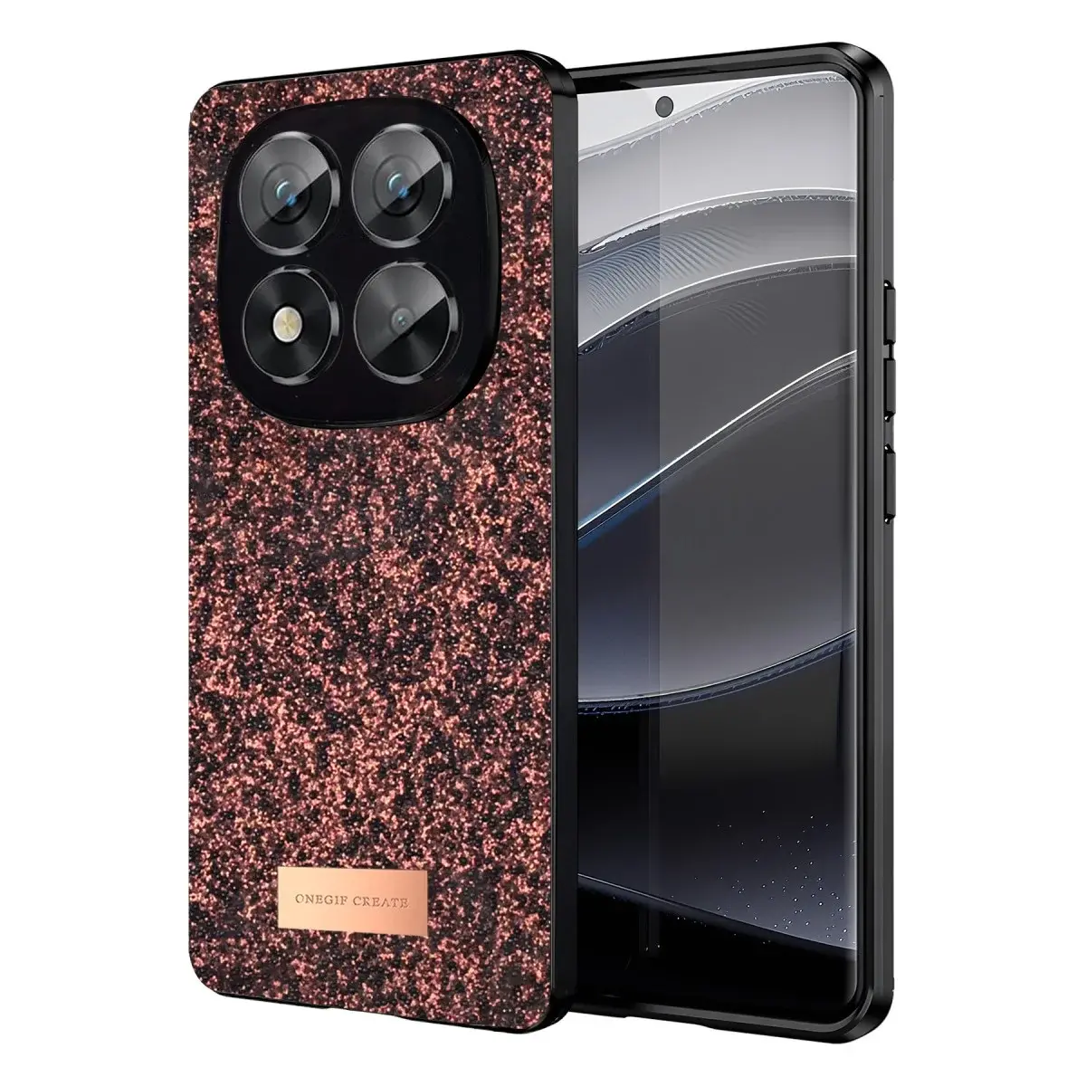 Onegif Xiaomi Redmi Note 14 Pro 5g Bright Simli Kapak - Derin Mor