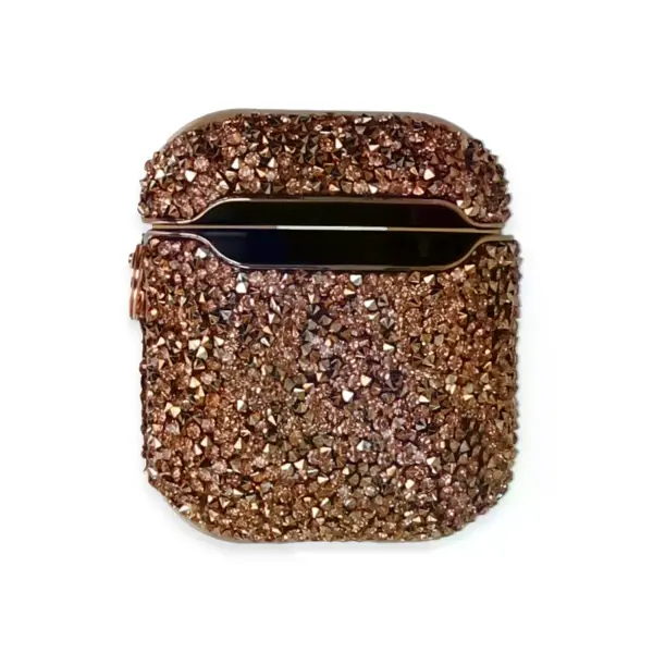 Airpods 2 (2.nesil) Mira Taşlı Kılıf - Rose Gold