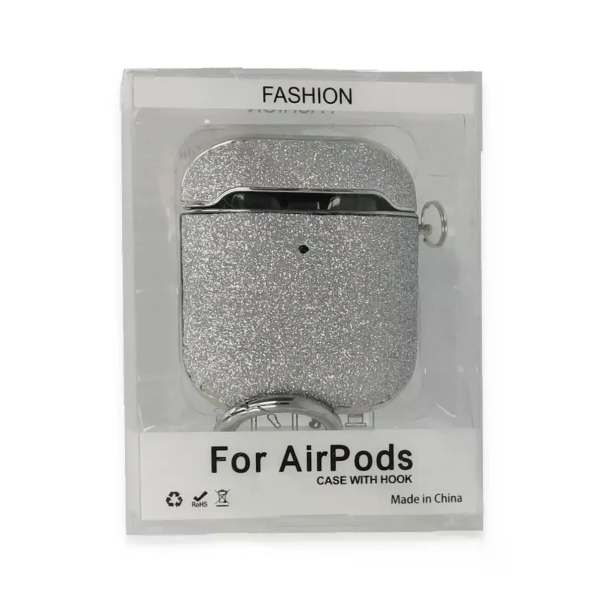 Airpods 2 (2.nesil) Spell Simli Kılıf - Gümüş