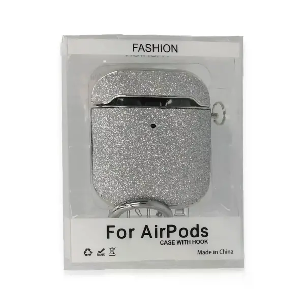 Airpods 2 (2.nesil) Spell Simli Kılıf - Gümüş
