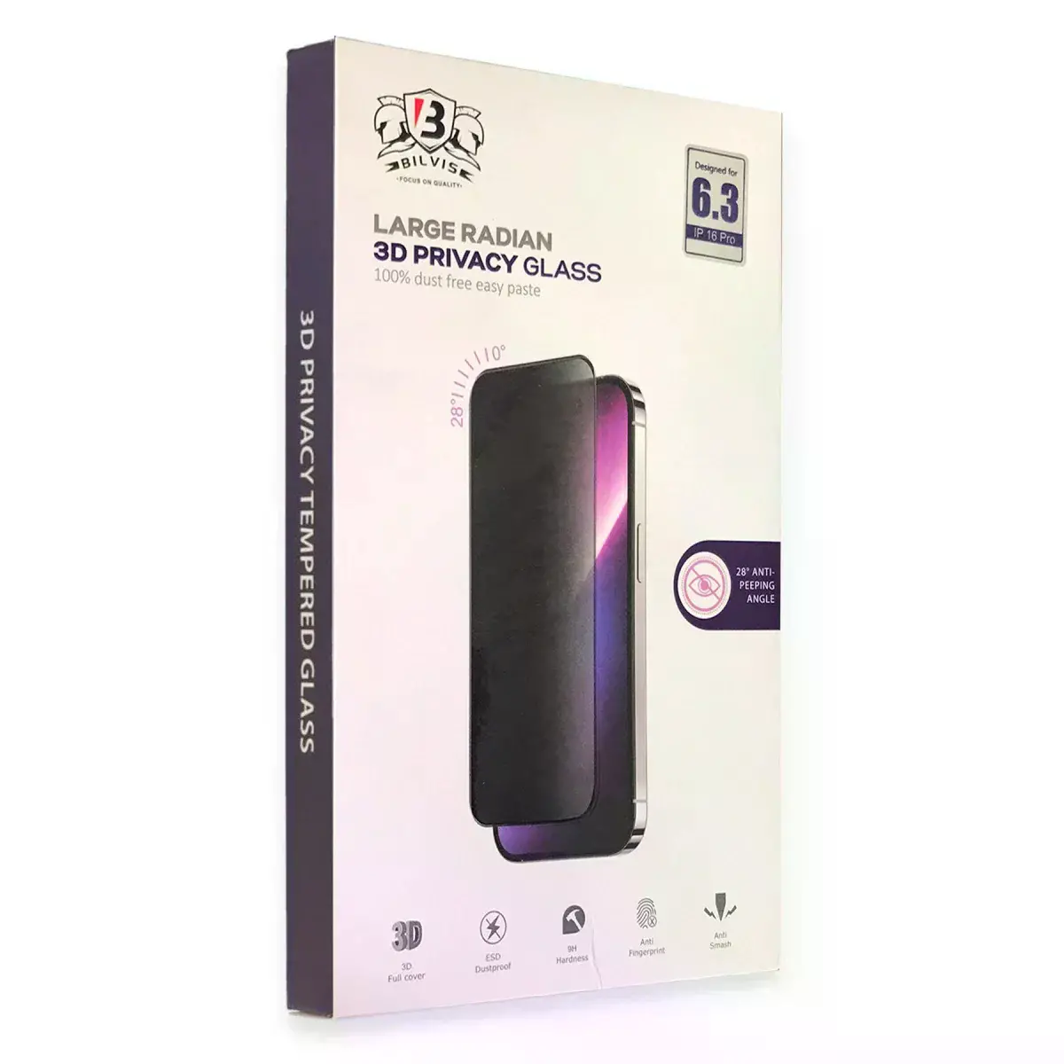 İphone 16 Pro Max Bilvis 3d Radian Hayalet Cam Ekran Koruyucu
