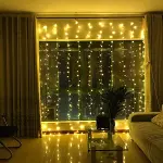 8 Fonksiyonlu 200 Led 10 Saçak Şerit Led 2x2 Perde İp Led (Gün Işığı) (4745)-2