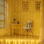 8 Fonksiyonlu 200 Led 10 Saçak Şerit Led 2x2 Perde İp Led (Gün Işığı) (4745)-3