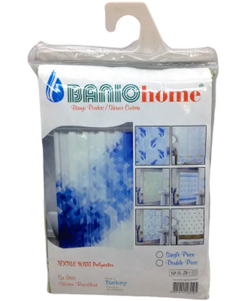 POLYESTER ÇİFT KANAT SU İTİCİ BANYO PERDESİ 90X200CM (4745)