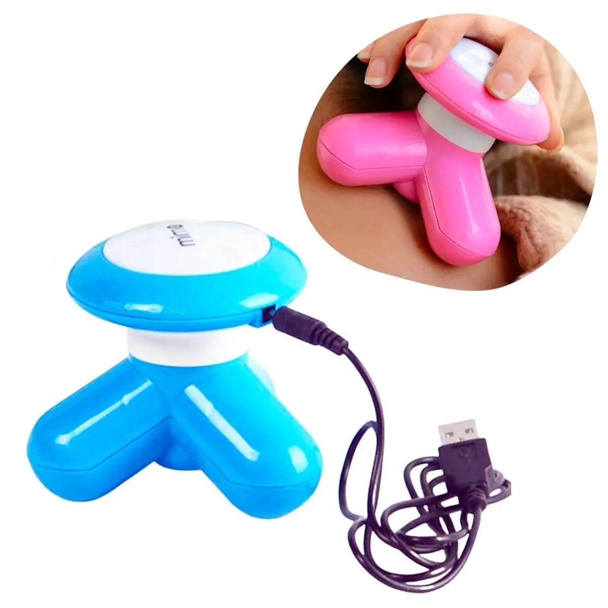 3 Başlıklı Titreşimli USB Şarjlı Mini El Masaj Aleti (4745)