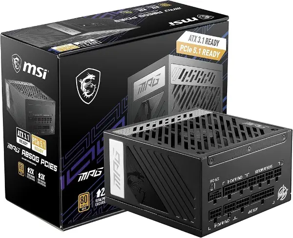 MPG A850G PCIE5 850W 80+GOLD ACTIVE PFC FULL MODULAR