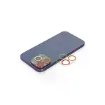 İphone 12 Pro Max Renkli Kamera Lens Koruma Cam - Turuncu-kırmızı-1