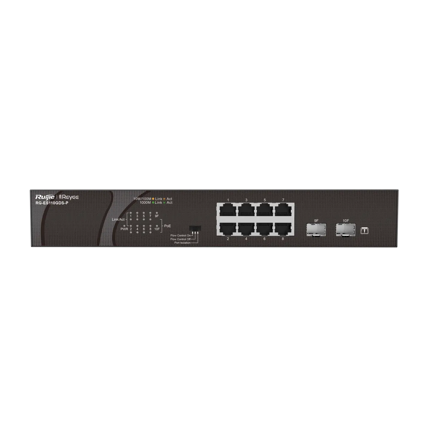 RG-ES110GDS-P 8 PORT 10/100/1000 8 PORT POE 2 PORT UPLINK 120W YONETILEMEZ DESKTOP SWITCH