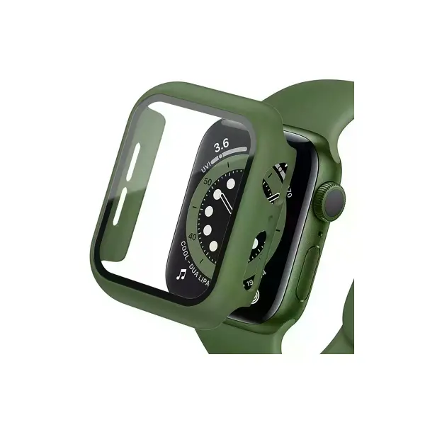 Watch 41mm Camlı Kasa Ekran Koruyucu - Koyu Yeşil