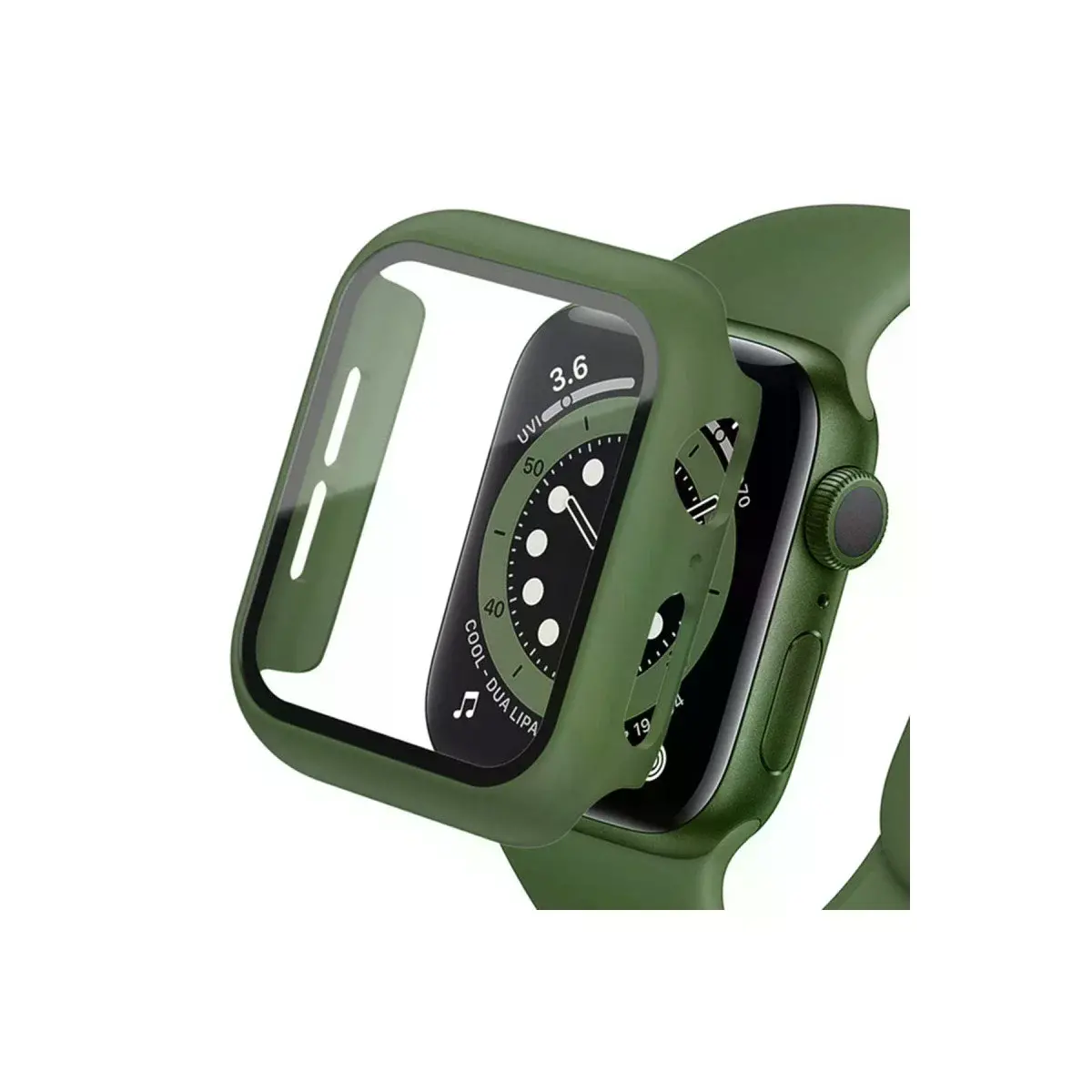Watch Ultra 49mm Camlı Kasa Ekran Koruyucu - Koyu Yeşil