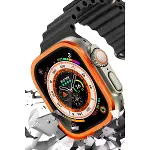 Watch Ultra 49mm Alüminyum Kasa Cam Ekran Koruyucu - Turuncu-1