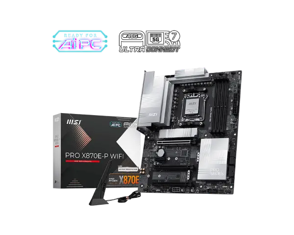 PRO X870E-P WIFI AM5 DDR5 8200MHZ(OC) 3X M.2 USB4 GBPS HDMI 5G LAN WIFI 7 RGB ATX