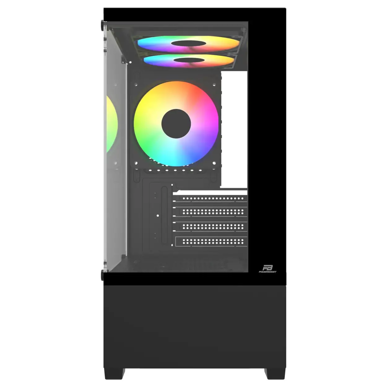 PB-M5001B 500W 3x12cm Rainbow Fanlı USB 3.0 M-ATX Gaming Siya Kasa