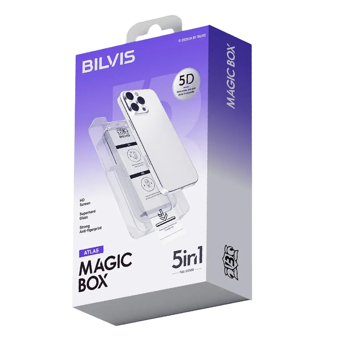 İphone 16 Pro Bilvis 5in1 3d Magic Cam Ekran Koruyucu - Siyah