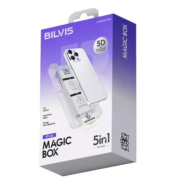 İphone 17 Bilvis 5in1 3d Magic Cam Ekran Koruyucu - Siyah