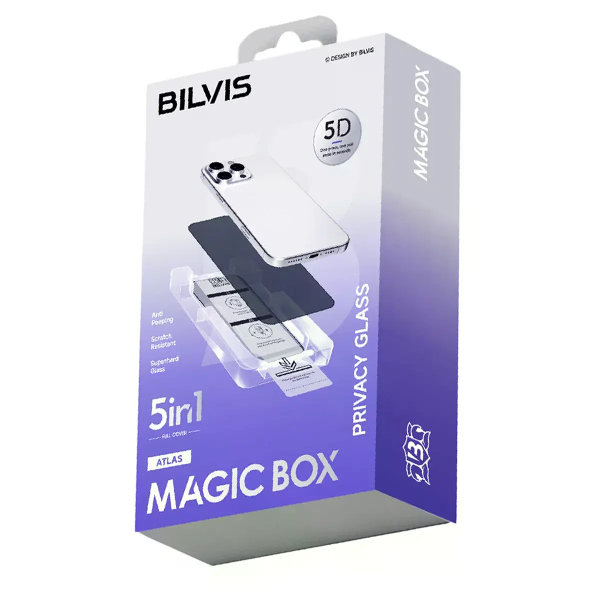 İphone 12 Bilvis 5in1 5d Magic Hayalet Cam Ekran Koruyucu - Siyah
