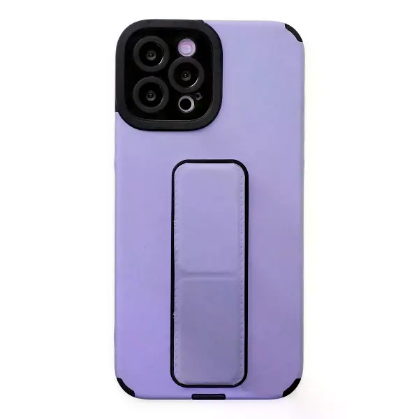 Newface Apple iPhone 12 Pro Max Kılıf Mega Standlı Silikon - Lila