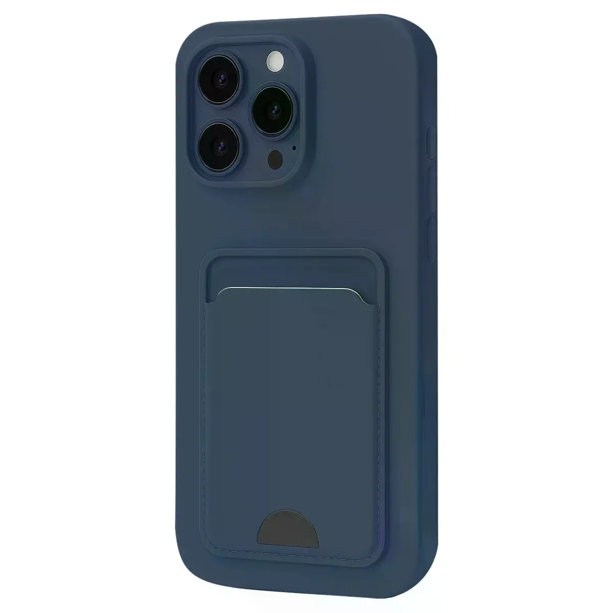 İphone 16 Pro Kılıf Kelvin Kartvizitli Silikon - Lacivert
