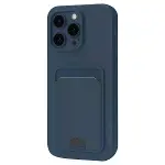 İphone 16 Pro Kılıf Kelvin Kartvizitli Silikon - Lacivert-1